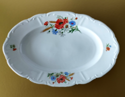Discounted! Beautiful antique poppy, cornflower patterned Bavarian porcelain large steak and meat serving bowl