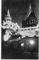 C - 203 running postcard Budapest - the illuminated fisherman's bastion