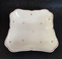 Haas & Czjzek (Cseh) porcelán köretes/salátás tál – vintage rózsás minta, hullámos perem, 22 cm