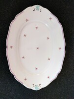 Haas & Czjzek vintage porcelán pecsenyéstál 36×25 cm – rózsás mintával, hibátlan