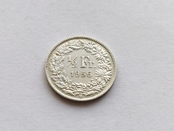 Svájc ezüst 1/2 frank 1956. B.
