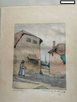 Tabán, jelezve alul Bereczky Vilmos festő -  színes rézkarc, ritkasága 1931, - 31 x 23 cm.