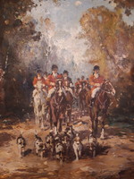 Karl Mohr (1922-2013) - Düsseldorf - Hunting - painting 50 cm x 40 cm