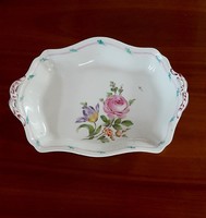 4913 - Nagyon szép virágos kézi festésű porcelán Drezdai tál.