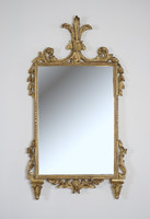 Gilded wooden mirror - decorated with acanthus leaves on top