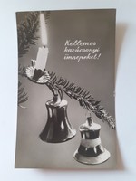 Retro képeslap 1963 régi fotó levelezőlap karácsonyfadíszekkel
