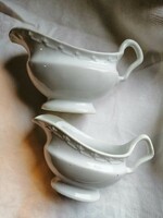 Antik kőporcelán szószos kiöntők 2 db