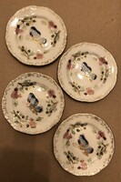 Zsolnay, 4 plates with a butterfly pattern