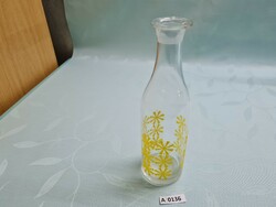 A0136 Retro sárga mintás italos üveg 24 cm 1500 ft + posta előre utalással.