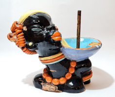 Hoplós - art deco African female bust - ceramic