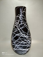 Cseh Bohemia black art glass vase művész üveg váza 1910 - ből