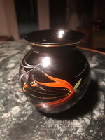 Hand-painted floral blown glass vase - 9 cm
