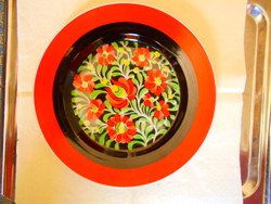 Hollóházi porcelán falitányér -virág mintával
