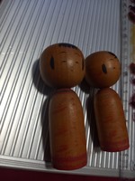 Rendkívül értékes jelzett 2darabos japán kokeshi fababa pár egyben!