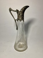 Art Nouveau decanter with silver-plated spout