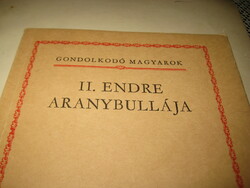 II . Endre  Aranybullája  ,   / A gondolkodó magyarok  c. sorozatból  / Szigeti G. 1987,  65 lapon