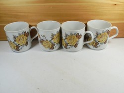 Porcelán bögre csésze készlet 4 db - virág rózsa mintával