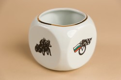 Bulgarian kitka porcelain, holder, retro motocross award from 1988.