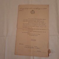 Kinevezési okmány 1913   miniszteri levélpapíron, okmánybélyeggel, szárazbélyeggel,