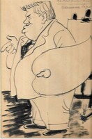 Collectors!! 11 caricatures of István Szigethy of renowned colleagues - signed by them