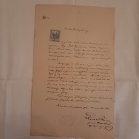 Járási tiszti orvos által kiállított orvosi bizonyítvány 1915 okmánybélyeggel, pecséttel