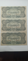 1944 évi 20 Pengő Unc 3db sorszámkövető