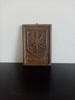 Fa címer: Ausztria címere, kézzel faragott falidísz eladó