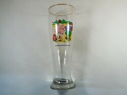 Retro régi festett sör sörös üveg korsó pohár - Német gyártmány - 0,5 l