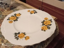 English yellow rose collector's flat plate 23 cm