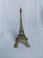 Vintage Bronz Eiffel torony hőmérővel