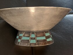 2 pcs Midcentury Silver-Plated Dessert Cups / Silver-Plated Ice Cream Cups with Enamel Decoration