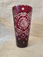Ruby glass vase polished stained glass lead crystal