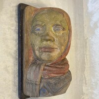 Antik női portré fából