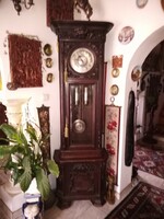 Antique English Carved Standing Clock from the 1860s, 220cm