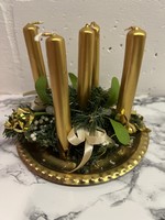 Old metal Christmas candle holder Christmas tree ornament with mistletoe decoration