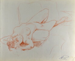 XX. No. First-half Hungarian painter: reclining nude