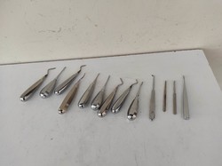 Antik fogorvosi orvosi fogászati eszköz 13 darab fogász szerszám 635