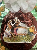 Nyuszis húsvéti dísz régi papírokból
