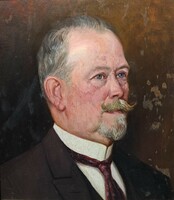 Férfi portré (olaj, karton, mérete kerettel 50x44 cm)