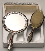Secession-style silver-plated combing set (3 pcs) + free postage!