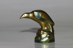 Shield seal antique Zsolnay vulture with beautiful labrador eosin glaze + free postage!