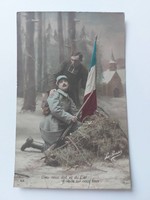 Régi képeslap katona 1918 fotó levelezőlap pap templom