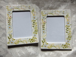 Pair of spring floral porcelain photo frames