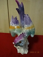 Orosz porcelán figura, színes papagáj, 25 cm magas. Vanneki! Jókai.