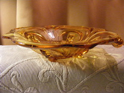 Art deco amber serving bowl