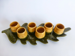 Retro, vintage ceramic leaf-shaped, acorn brandy set