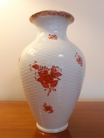 Old Herend porcelain vase with apponyi orange chinese bouquet rust basket pattern