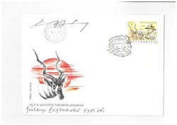 Hunting envelope for the anniversary of Zsigmond Széchenyi designed by János Kass