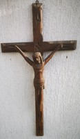 Antik korpusz, kereszt, feszület századforduló 100 éves Jézus Krisztus a Kereszt fán,
