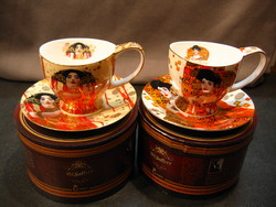 Gustav Klimt teás vagy tejes kávés csésze szett díszdobozban